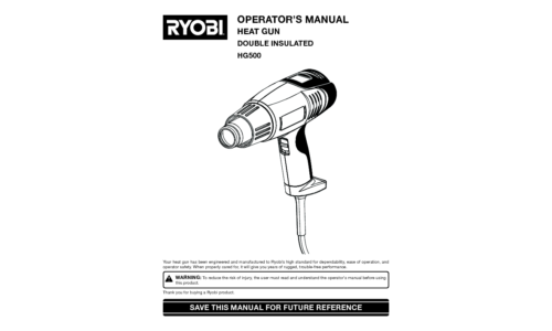 Ryobi Heat Gun HG500 User Manual