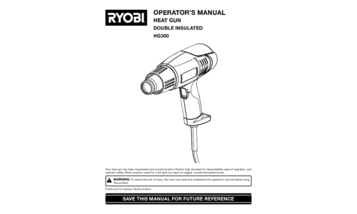 Ryobi Heat Gun HG300 User Manual