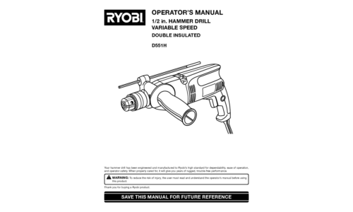 Ryobi Hammer D551H User Manual