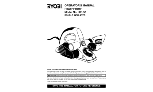 Ryobi HPL50 User Manual