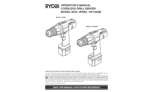 Ryobi HP962 User Manual