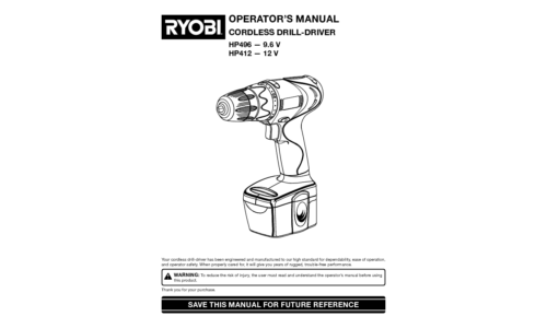 Ryobi HP512K User Manual