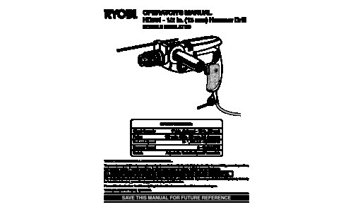 Ryobi HD501 User Manual