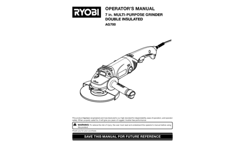 Ryobi Grinder AG700 User Manual