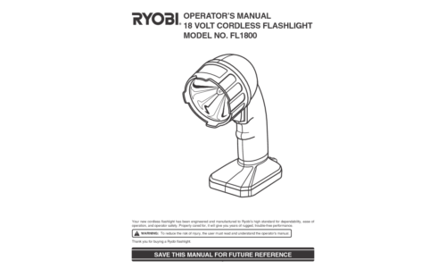 Ryobi FL1800 User Manual