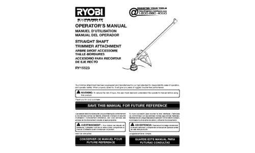 Ryobi EXPAND-IT RY15523 User Manual