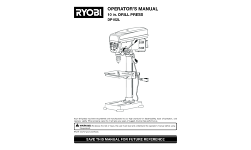 Ryobi DP102L User Manual