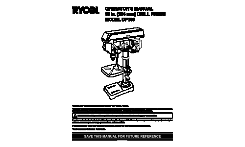 Ryobi DP101 User Manual