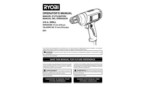 Ryobi D41K User Manual