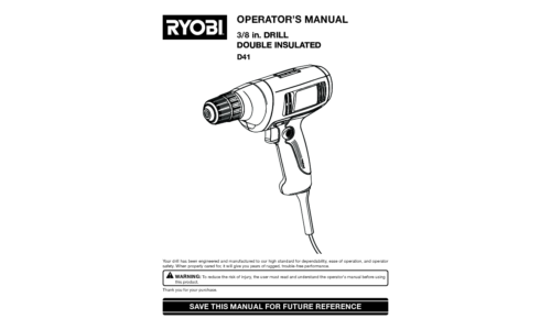 Ryobi D41 User Manual