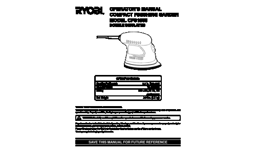 Ryobi CFS1500 User Manual