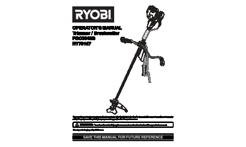 Ryobi Brush Cutter PBC3046B User Manual