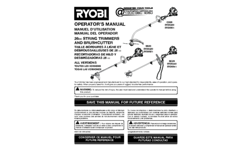 Ryobi Brush Cutter CS26 User Manual