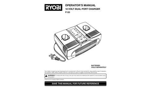 Ryobi Battery Charger P120 User Manual