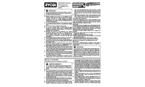 Ryobi Battery Charger AP4001 user manual