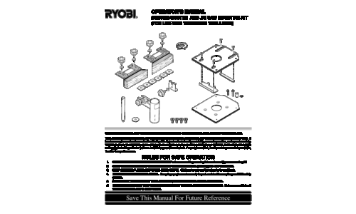 Ryobi BT3000 User Manual