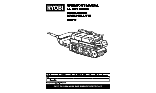 Ryobi BE321VS User Manual