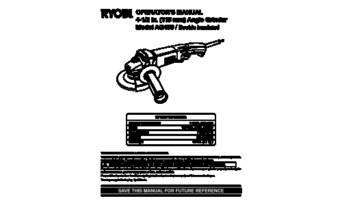 Ryobi AG450 User Manual