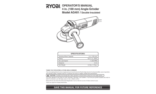 Ryobi AG401 User Manual