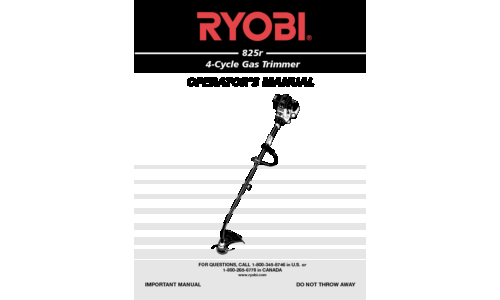 Ryobi 825r User Manual