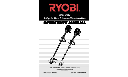 Ryobi 780r User Manual