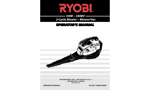 Ryobi 330B, 340BV User Manual