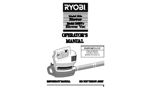 Ryobi 310r User Manual