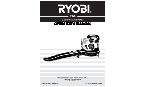 Ryobi 290r 2 User Manual