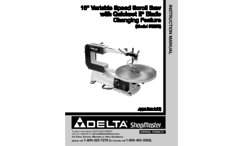 Delta SHOPMASTER SS250 User Manual