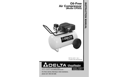 Delta OIL-FREE AIR COMPRESSOR CP503 User Manual