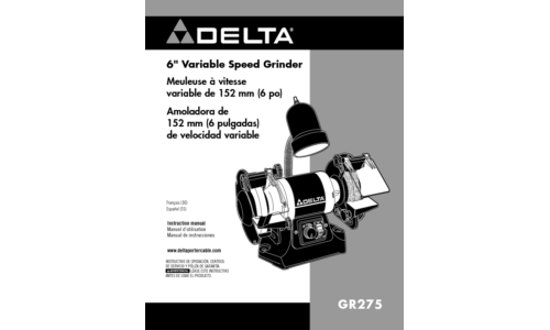 Delta GR275 User Manual