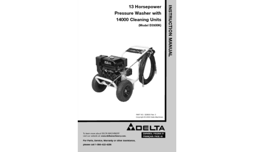 Delta D28650 Pressure Washer User Manual