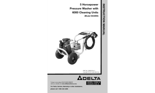 Delta D28609 Pressure Washer User Manual