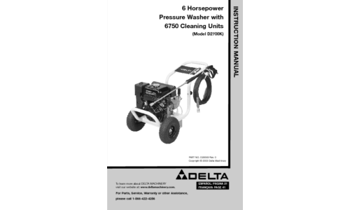 Delta D28569 Pressure Washer User Manual