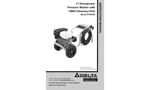 Delta A00543 Pressure Washer User Manual