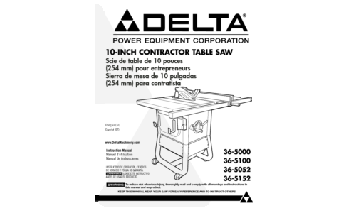 Delta 36-5000 User Manual