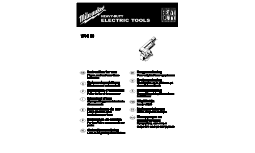 Milwaukee WCE 30 Technical Data