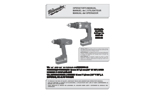 Milwaukee Tools Power Screwdriver 0501-02 User Manual