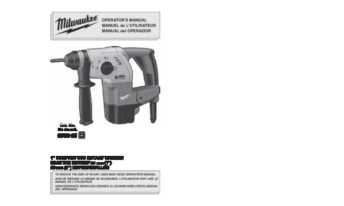 Milwaukee Tools Power Hammer 5363-21 User Manual