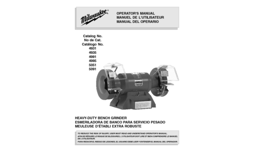 Milwaukee Tools Grinder 5091 User Manual