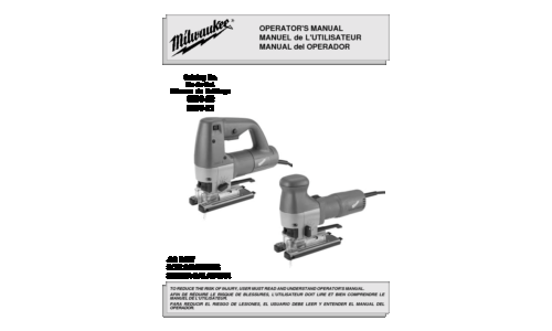 Milwaukee Tools Cordless Saw 6276-21 User Manual