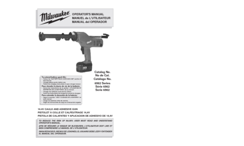 Milwaukee Tools Cordless Drill 6562 User Manual