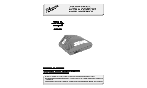 Milwaukee Tools Battery Charger 48-59-0231 User Manual