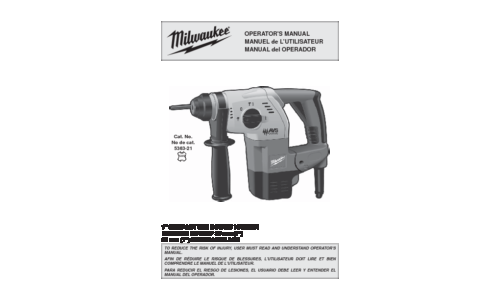 Milwaukee Sds 5363-21 User Manual