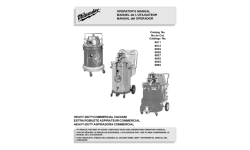 Milwaukee Heavy-Duty Commercial Vacuum User Manual