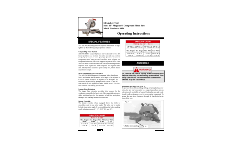 Milwaukee Compound Miter Saw User Manual