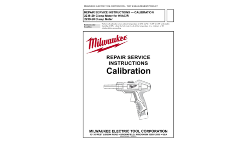 Milwaukee CALIBRATION 2239-20 Specifications