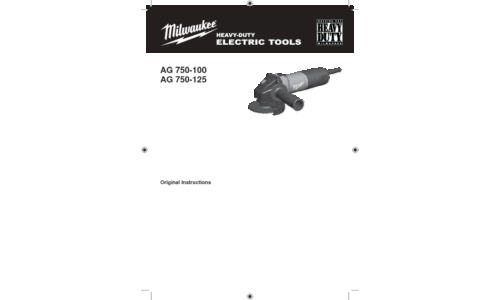 Milwaukee AG 750-125 Technical Data