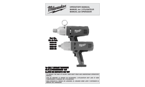 Milwaukee 9098-23 User Manual