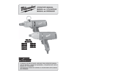 Milwaukee 9092-20 User Manual